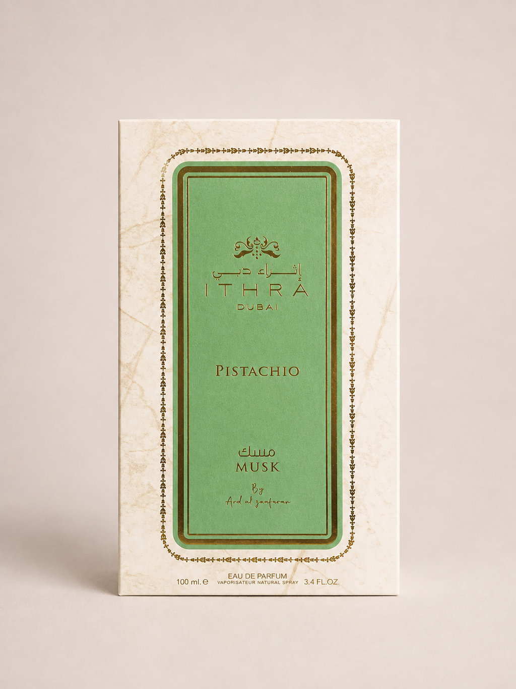 Ithraa Pistachio Ard Al Zaafaran 100 ml – Eau de Parfum Gourmande, Musquée & Vanillée